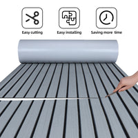 EVA Teak Foam Pro Series – Lichtgrijs met Zwarte Lijnen – 240x60 cm