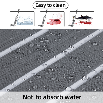 EVA Teak Foam Pro Series – Lichtgrijs met Witte Lijnen – 240x60 cm