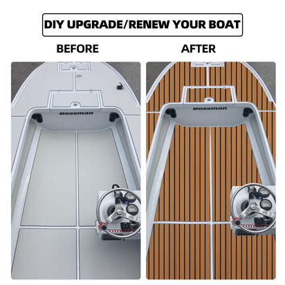 EVA Teak Foam Pro Series – Lichtbruin met Zwarte Lijnen – 240x60 cm