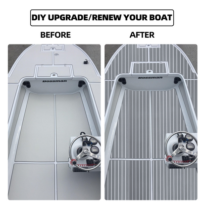 EVA Teak Foam Pro Series – Lichtgrijs met Witte Lijnen – 240x60 cm