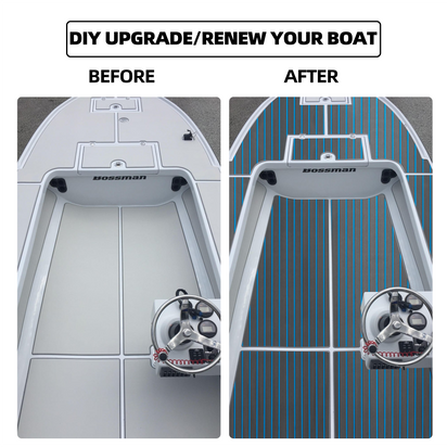 EVA Teak Foam Pro Series – Donkergrijs met Blauwe Lijnen – 240x60 cm