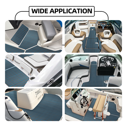 EVA Teak Foam Pro Series – Donkergrijs met Blauwe Lijnen – 240x60 cm