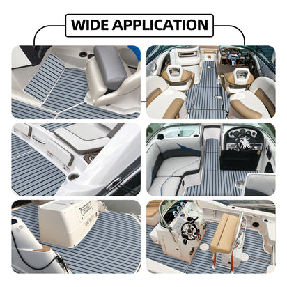 EVA Teak Foam Pro Series – Lichtgrijs met Zwarte Lijnen – 240x60 cm